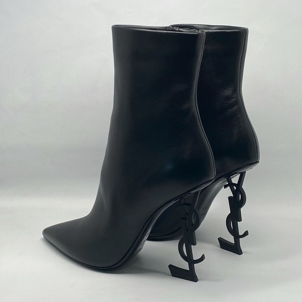 Saint Laurent Opyum Logo Leather Booties size 39.5 - Picture 8 of 16